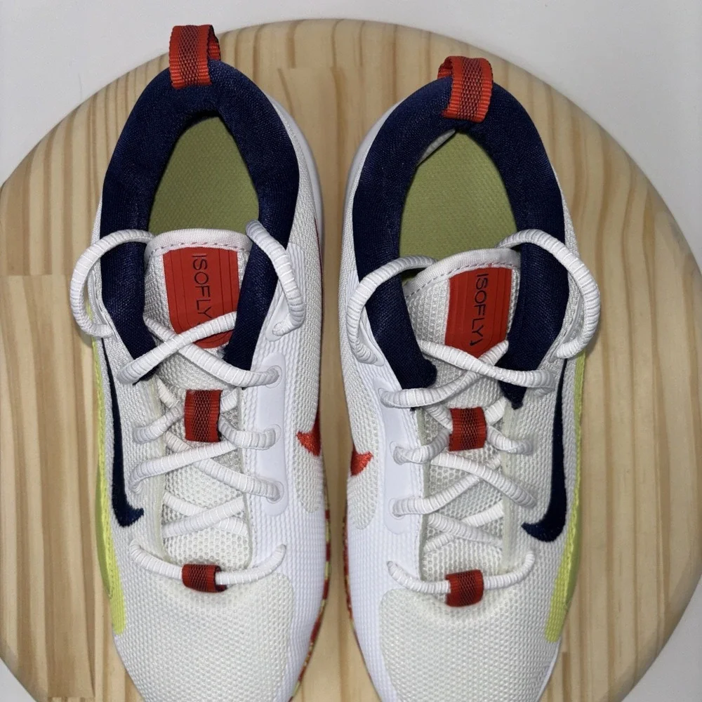 Nike IsoFly GS 'White Limelight Midnight Navy' HJ3866-100 Kids Sz6Y